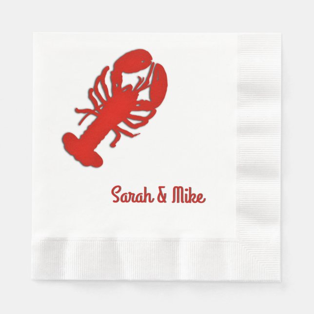 Lobster Personalized Napkins (Front)