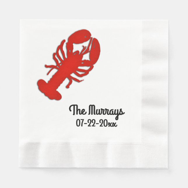 Lobster Personalized Napkins (Front)