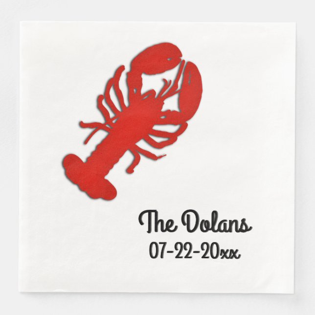 Lobster Personalized Paper Dinner Napkins (Front)
