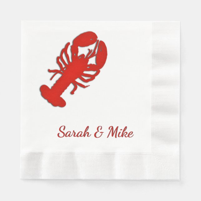 Lobster Personalized Paper Napkins (Front)