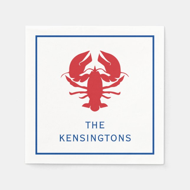 Lobster Personalized Party Napkins (Front)