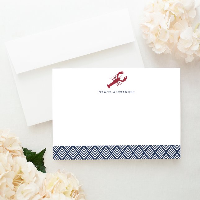 Lobster Personalized Stationery Flat Cards (Creator Uploaded)