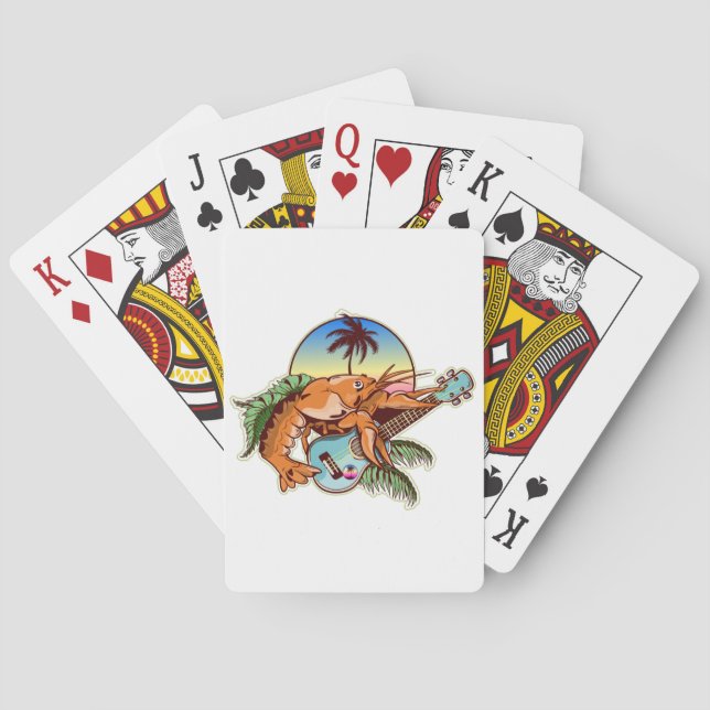 Lobster playing a ukulele guitar  poker cards (Back)