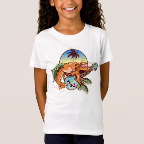 Lobster playing a ukulele guitar  T_Shirt