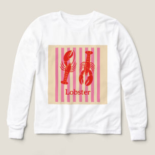 Lobster Pop Bold Crustaceans on Candy Stripes Tri-Blend Shirts