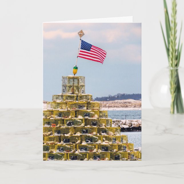 Lobster pot tree seascape card (Front)