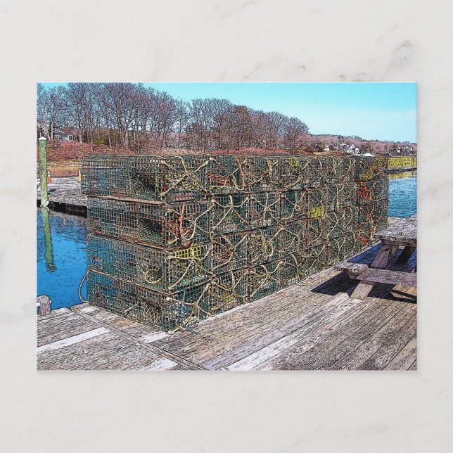 Lobster Pots, York Harbor, Maine - Postcard (Front)