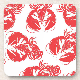 lobster print beverage coaster