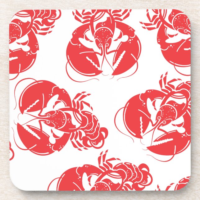 lobster print beverage coaster (Front)