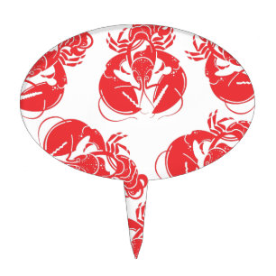 lobster print cake topper