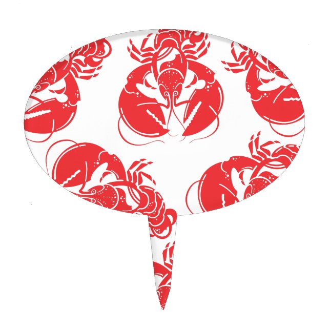 lobster print cake topper (Front)