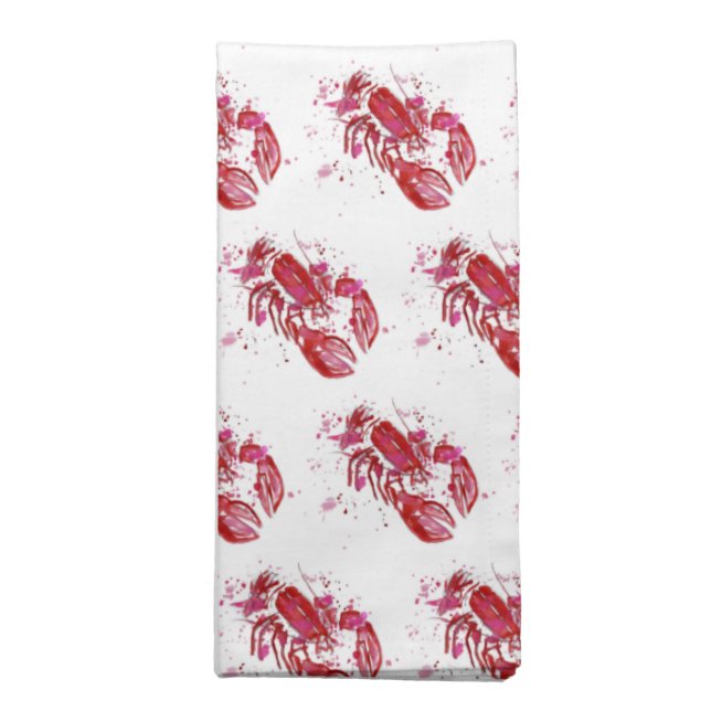 Lobster Print Cloth Napkin (Folded)