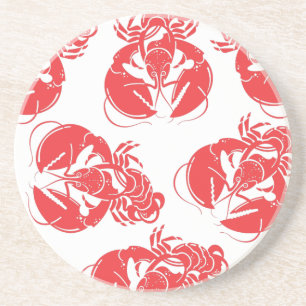 lobster print coaster