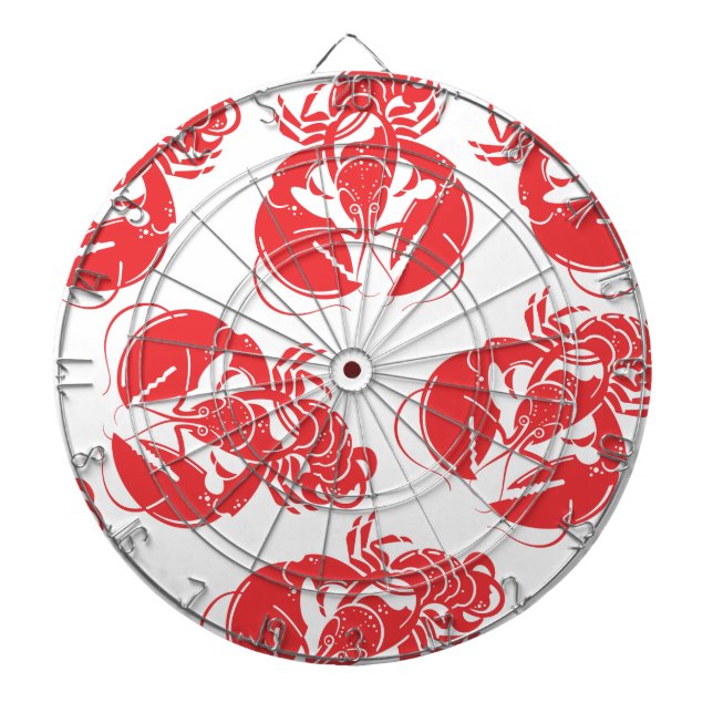 lobster print dart board (Front)