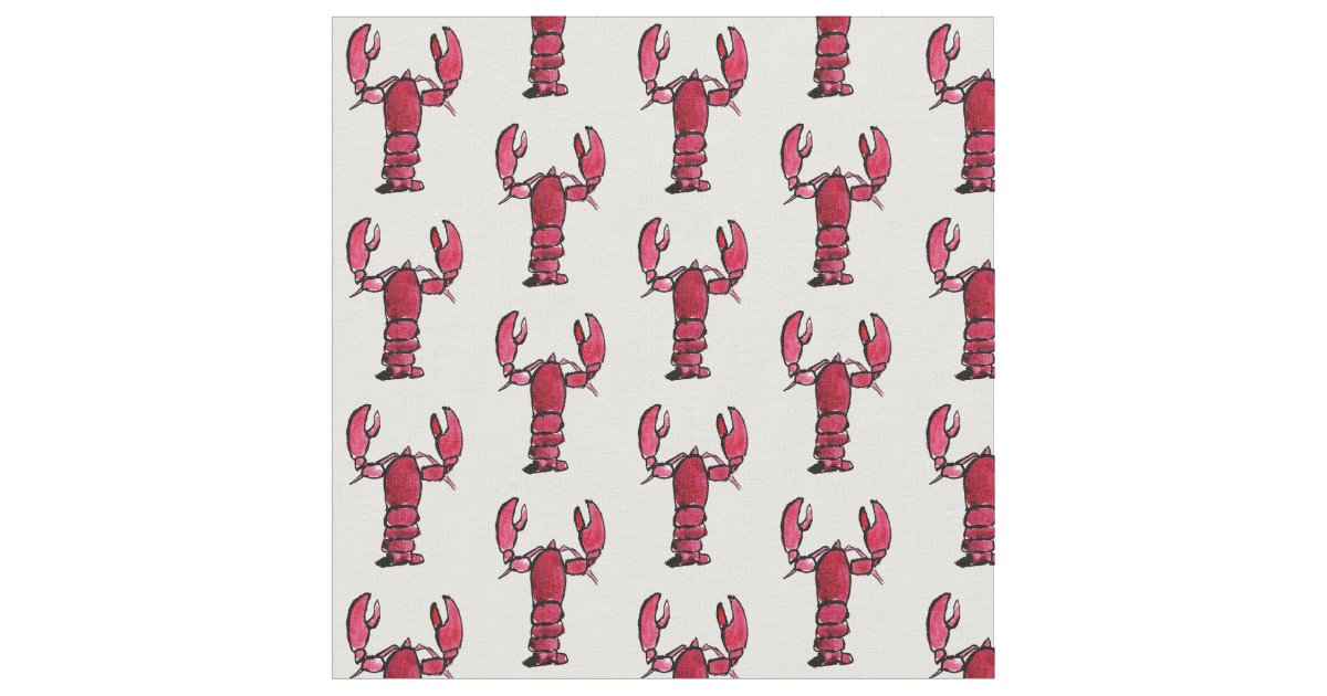 Lobster Print Fabric | Zazzle