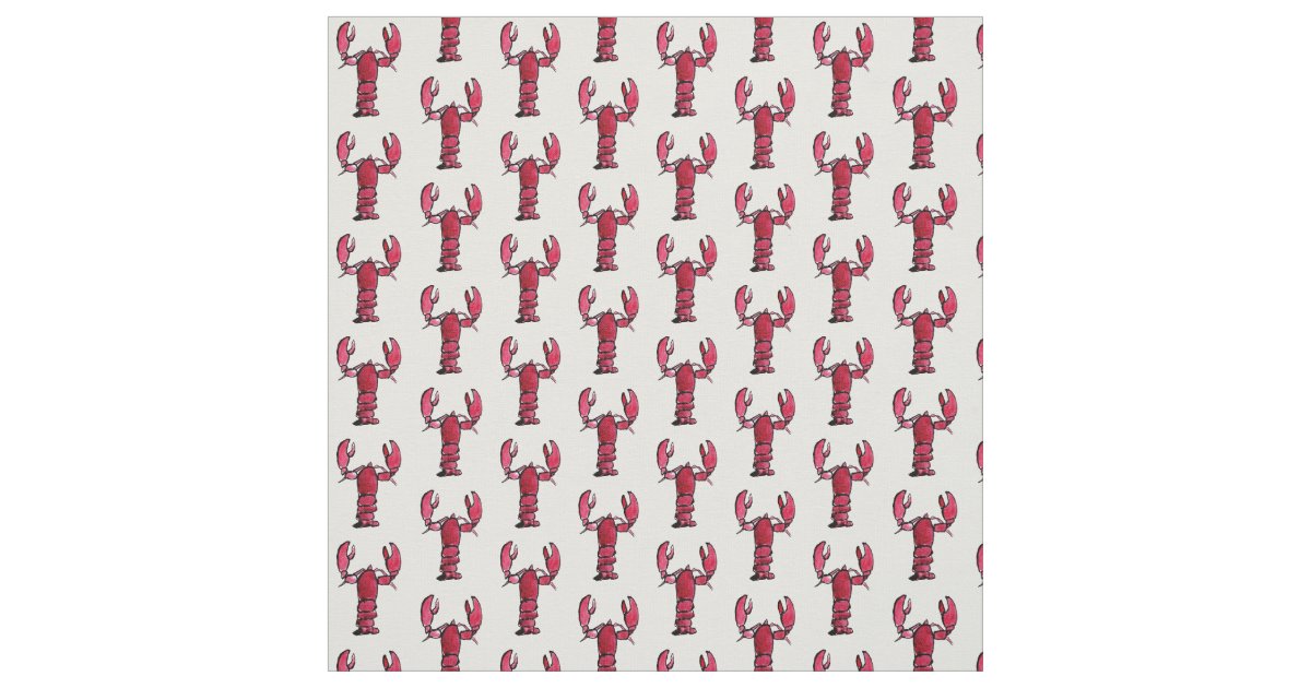 Lobster Print Fabric | Zazzle