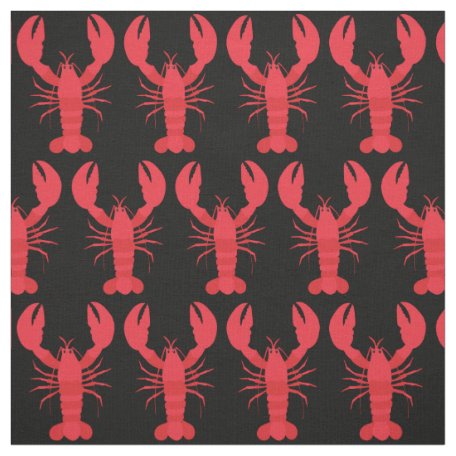 Lobster Print Fabric | Zazzle