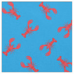 Lobster Print Fabric Blue