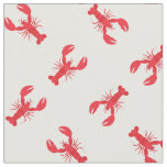 Lobster Print Fabric White