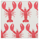 Lobster Print Fabric White