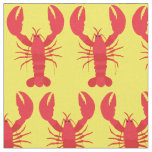 Lobster Print Fabric Yellow