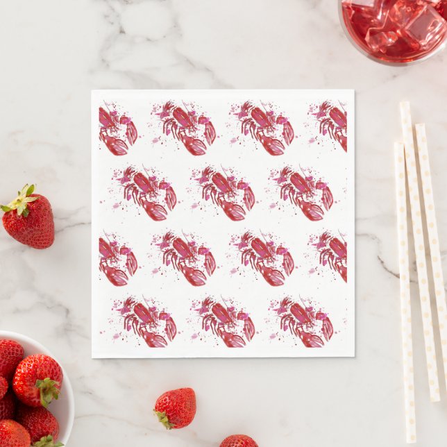Lobster Print Napkins (Insitu)