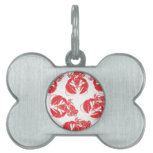 lobster print pet tag