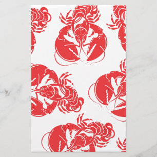 lobster print stationery