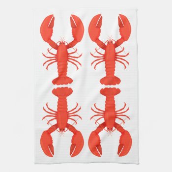 Lobster Quartet Kitchen Towel by BostonRookie at Zazzle