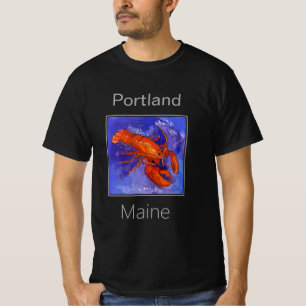 Lobster, Red and Purple, Portland, Maine T-Shirt