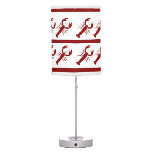LOBSTER   Red on white Table Lamp