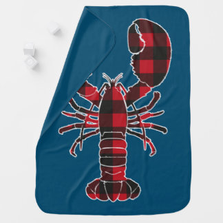 Lobster Red Plaid Buffalo Matching Pajama Family  Baby Blanket