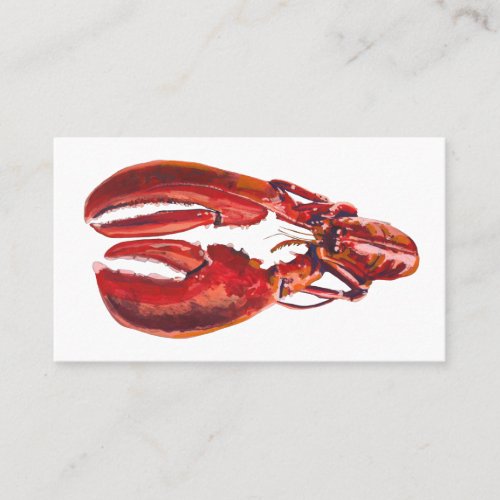 Lobster Red Watercolor Business Card