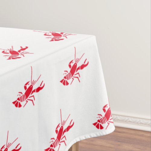 Lobster red white pattern cute modern fun tablecloth