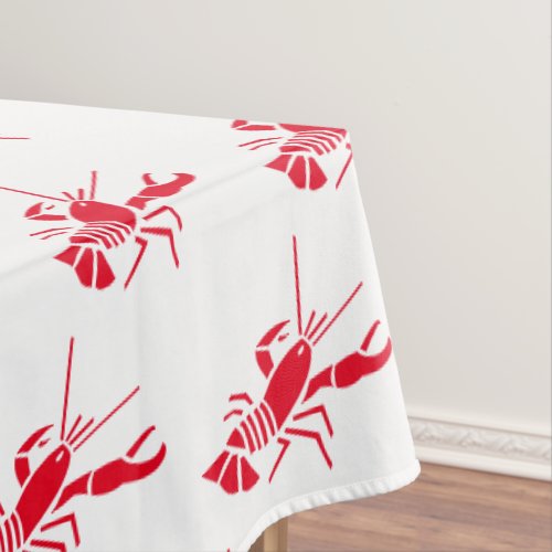 Lobster red white pattern modern fun summer tablecloth