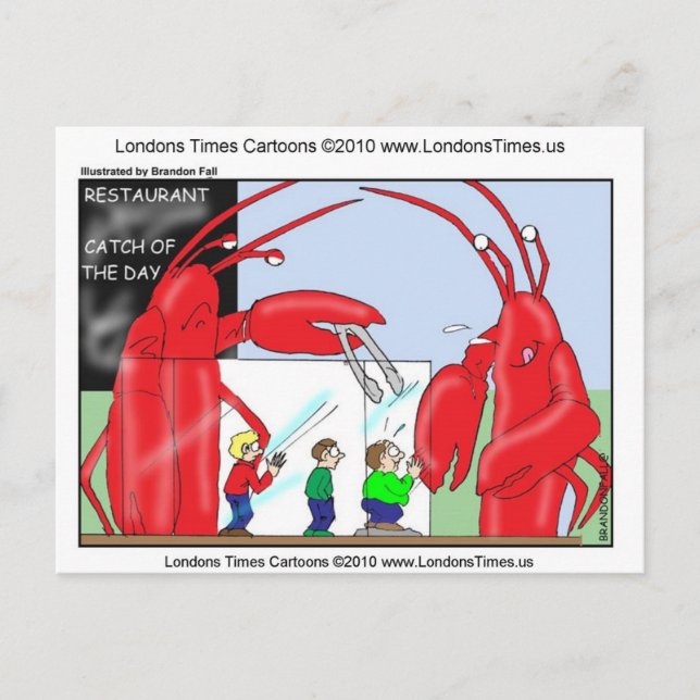 Lobster Restaurant Funny Tees Mugs & Gifts Postcard (Front)