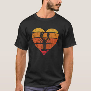 Lobster Retro Heart Red Lobster Seafood Cajun Craw T-Shirt