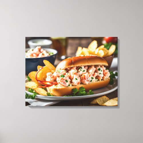 Lobster Roll And Potato Chips Canvas Print