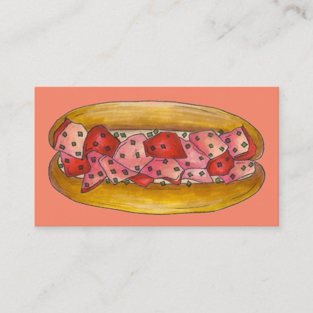 Lobster Roll Sandwich Maine Food Seafood Beach Business Card (Front)