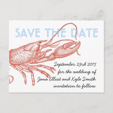 Lobster Save The Date Announcement Postcard