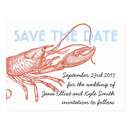 Lobster Save The Date Postcard Zazzle