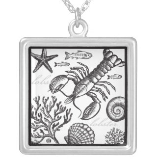Lobster & Sea Life Black Necklace