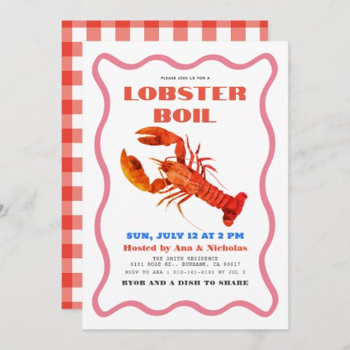 LobsterSeafood BakeBoil Party Invitation