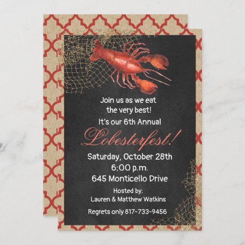 Lobster Seafood Boil Party Invitation