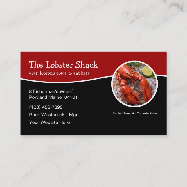 Lobster Seafood Cuisine Restaurant Business Card (Front)