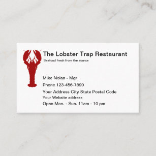 Lobster Seafood Restaurant Business Card