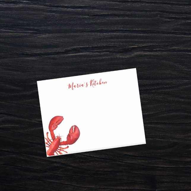 Lobster seafood shellfish red white name post-it notes (Creator Uploaded)