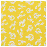 Lobster Seafood Yellow White Coastal Fabric