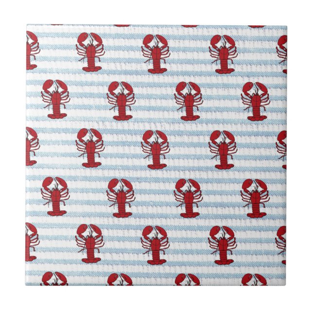 lobster seersucker ceramic tile (Front)