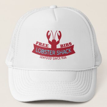 Lobster Shack Fresh Seafood Logo Trucker Hat by StarStruckDezigns at Zazzle